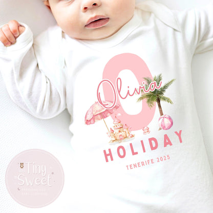 Personalised Holiday Kids T Shirt, First Holiday T Shirt, 1st Holiday T Shirt, Toddler Holiday, Babies First Holiday, First Time Flyer