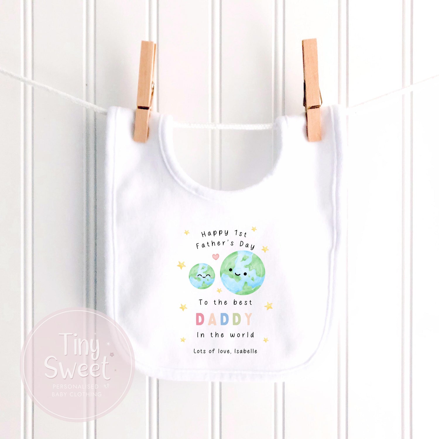 Fathers Day Best Daddy In The World Personalised Sleepsuit