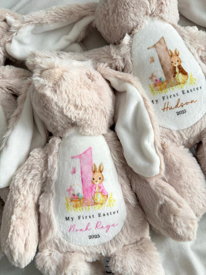 My First Easter Gift, 1st Easter Gift, Easter Bunny Toy, Personalised Easter Bunny, Soft Toy Keepsake, Name Bunny, Grandson Gift
