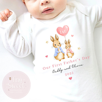 Fathers Day Sleepsuit, 1st Fathers Day As My Daddy, New Dad Gift, Fathers Day, 1st Fathers Day Babygrow, Sleepsuit Babygrow Bodysuit, Dad