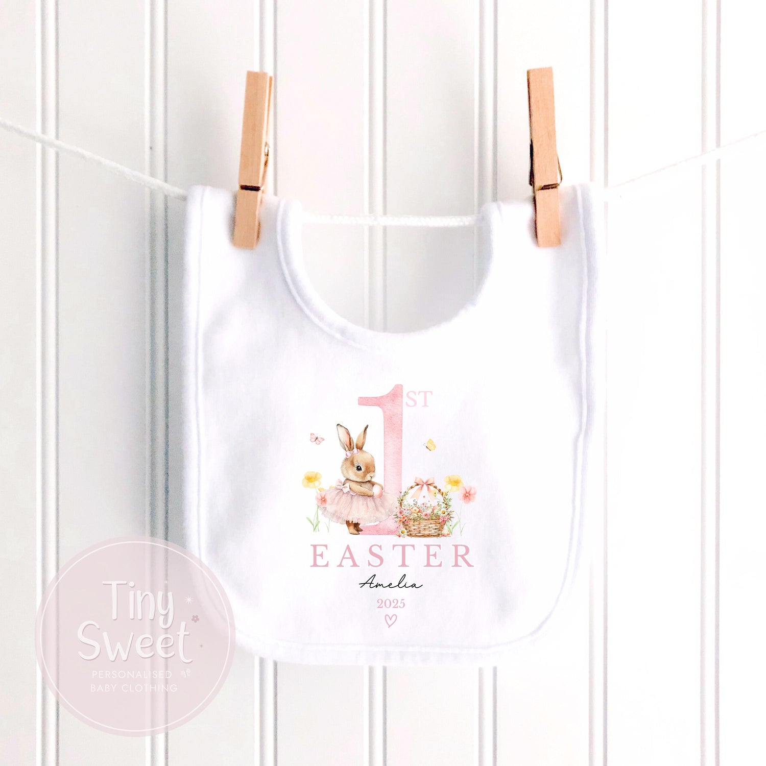 Easter Babygrow, 1st Easter, My First Easter, Babies first Easter sleepsuit, Pink Easter baby outfit, New baby gift, Personlised Easter