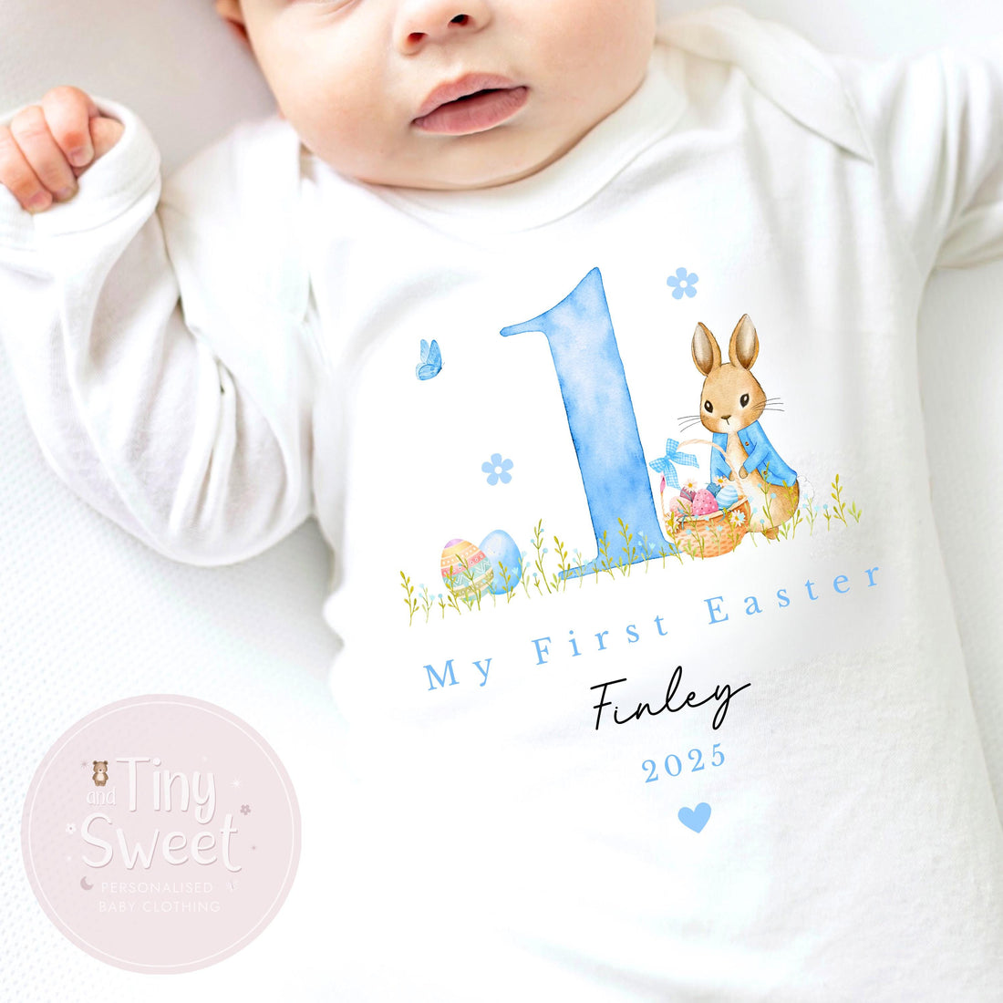 Easter Babygrow, Easter Sleepsuit, My 1st Easter, My First Easter, Babies first Easter sleepsuit, Easter baby outfit, New baby gift