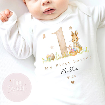 Easter T Shirt, Easter Sleepsuit, My 1st Easter, My First Easter, Babies first Easter T Shirt, Easter baby outfit, New baby gift