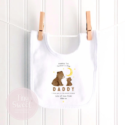 Daddy I Love You To The Moon And Back Personalised Sleepsuit/Babygrow