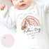 Fathers Day Blush Giraffe Rainbow Personalised Sleepsuit/Babygrow
