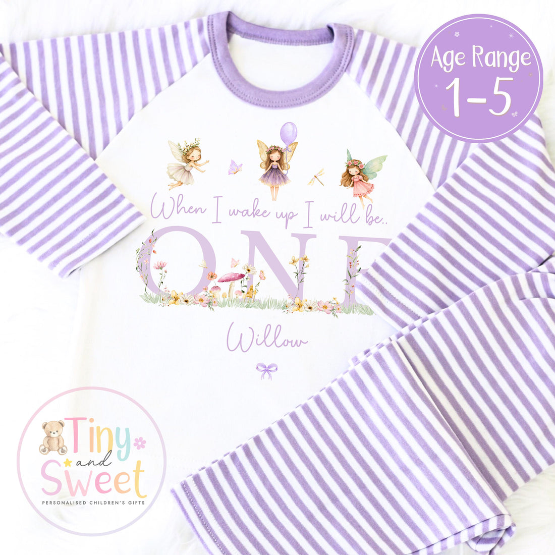 Personalised Fairy Birthday Pyjamas for Toddler Girls - Cute &