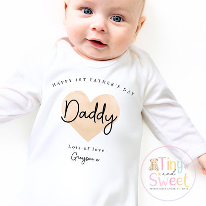 Fathers Day Sleepsuit, 1st Fathers Day As My Daddy, New Dad Gift, Fathers Day, 1st Fathers Day Babygrow, Sleepsuit Babygrow Bodysuit, Dad