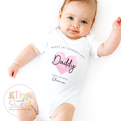 Fathers Day Sleepsuit, 1st Fathers Day As My Daddy, New Dad Gift, Fathers Day, 1st Fathers Day Babygrow, Sleepsuit Babygrow Bodysuit, Dad
