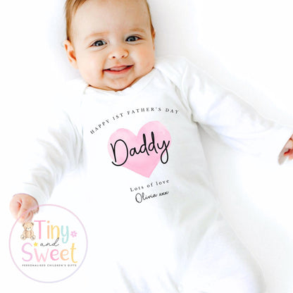 Fathers Day Sleepsuit, 1st Fathers Day As My Daddy, New Dad Gift, Fathers Day, 1st Fathers Day Babygrow, Sleepsuit Babygrow Bodysuit, Dad