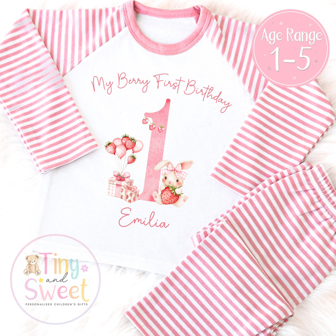 Personalised Toddler Baby Pyjamas, Berry First, When i wake up i&