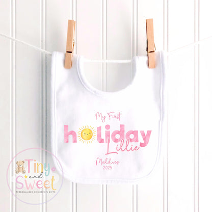 Personalised My First Holiday Toddler t shirt, First Holiday sleepsuit, First Holiday vest, Babies First Holiday, First Time Flyer