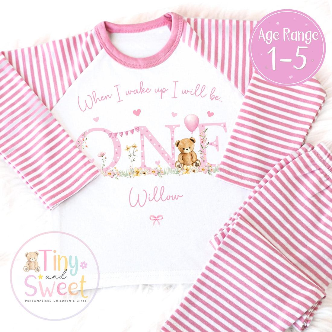 Personalised Toddler Baby Pyjamas, When i wake up i&