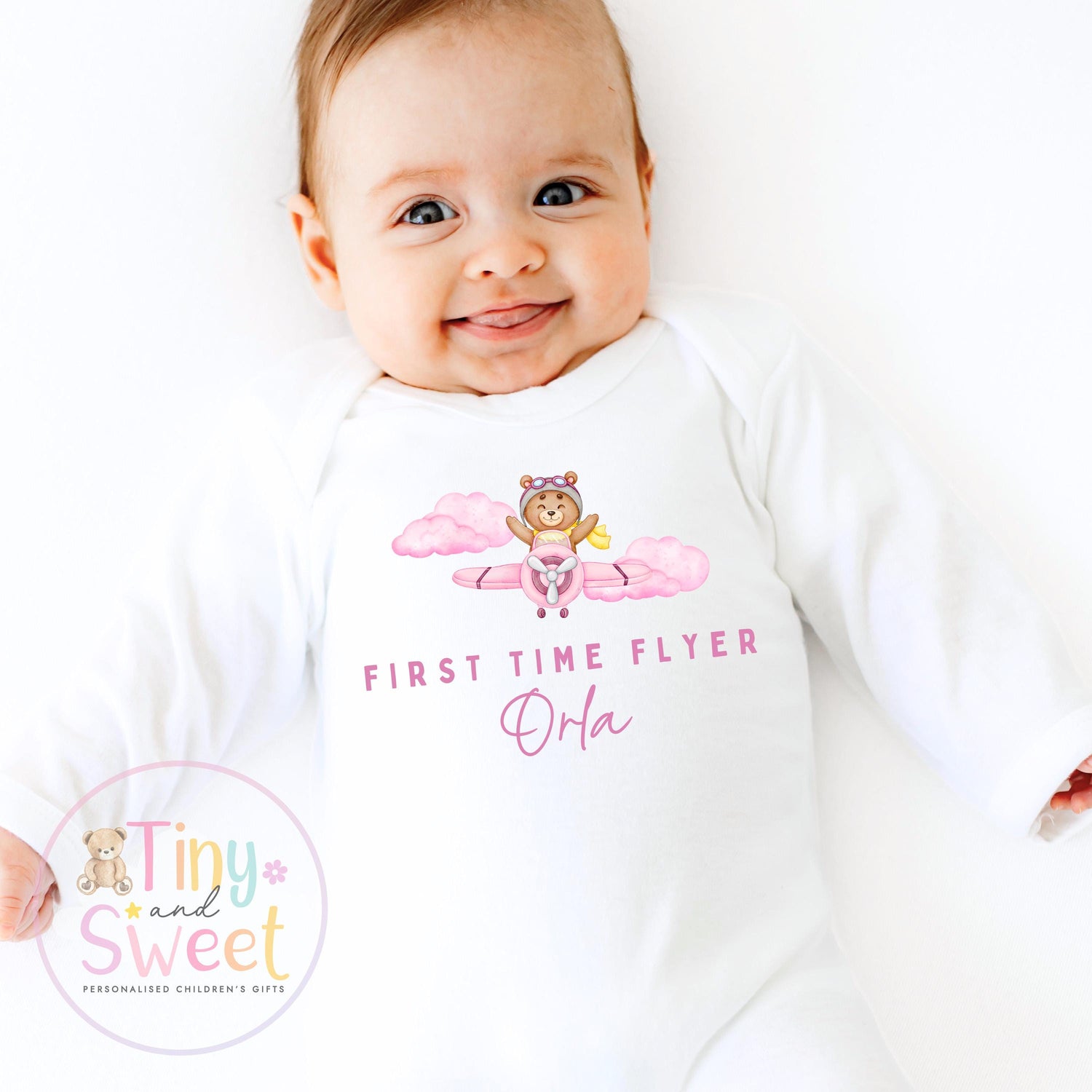 Personalised My First Flight T Shirt, First Time Flyer Bodysuit, 1st Holiday Babygrow, Babies First Holiday, First Time Flyer