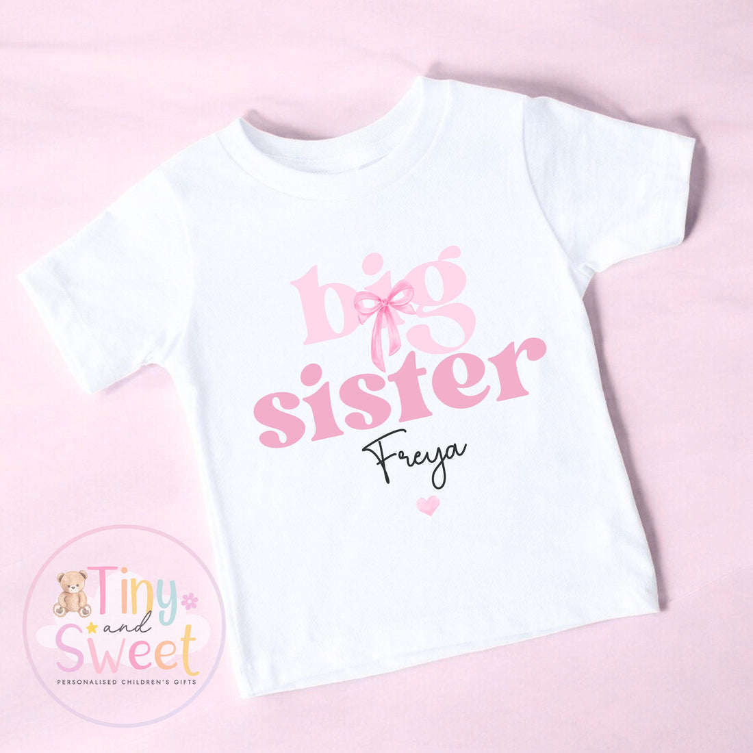 Big Sister TShirt, Big Sister, Pink Bow Big Sister T Shirt, Big Sister Top, Big Sister Gift, Pregnancy Announcement, Little Sister T Shirt