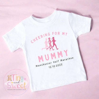 Cheering for Daddy T Shirt, Kids Marathon T Shirt, Marathon Supporters Tshirt, Cheering for Mummy, Manchester Marathon