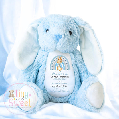 Personalised Christening Bunny, Christening Gift, Christening Keepsake, Personalised Christening Gifts, Baptism Gift, New Baby Gift
