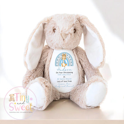 Personalised Christening Bunny, Christening Gift, Christening Keepsake, Personalised Christening Gifts, Baptism Gift, New Baby Gift