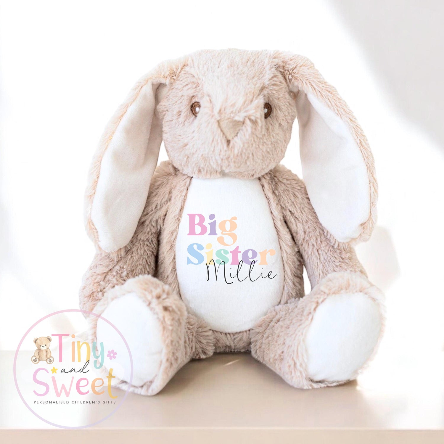 Personalised Big Sister Gift, Big Sister Announcement, New Baby Soft Toy, New baby gift, Newborn Gift, Baby Keepsake, Baby shower gift