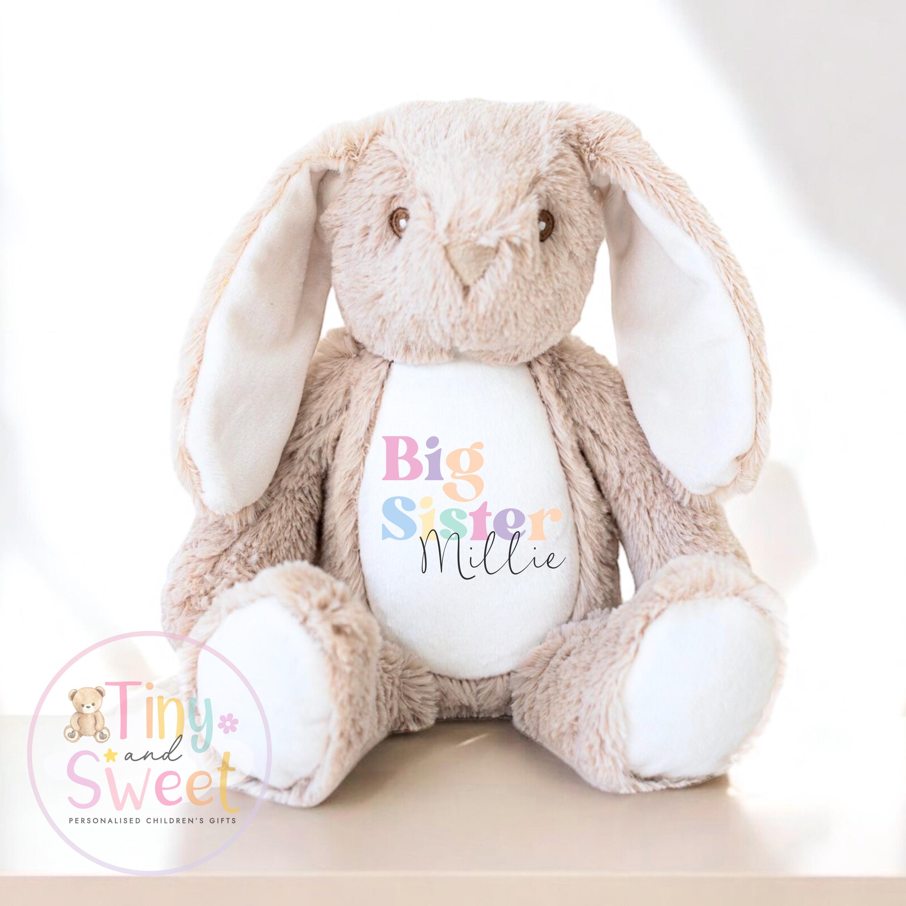 Personalised Big Sister Gift, Big Sister Announcement, New Baby Soft Toy, New baby gift, Newborn Gift, Baby Keepsake, Baby shower gift