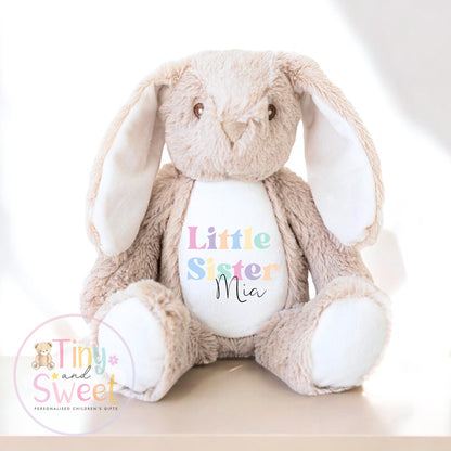 Personalised Little Sister Gift, Big Sister Announcement, New Baby Soft Toy, New baby gift, Newborn Gift, Baby Keepsake, Baby shower gift