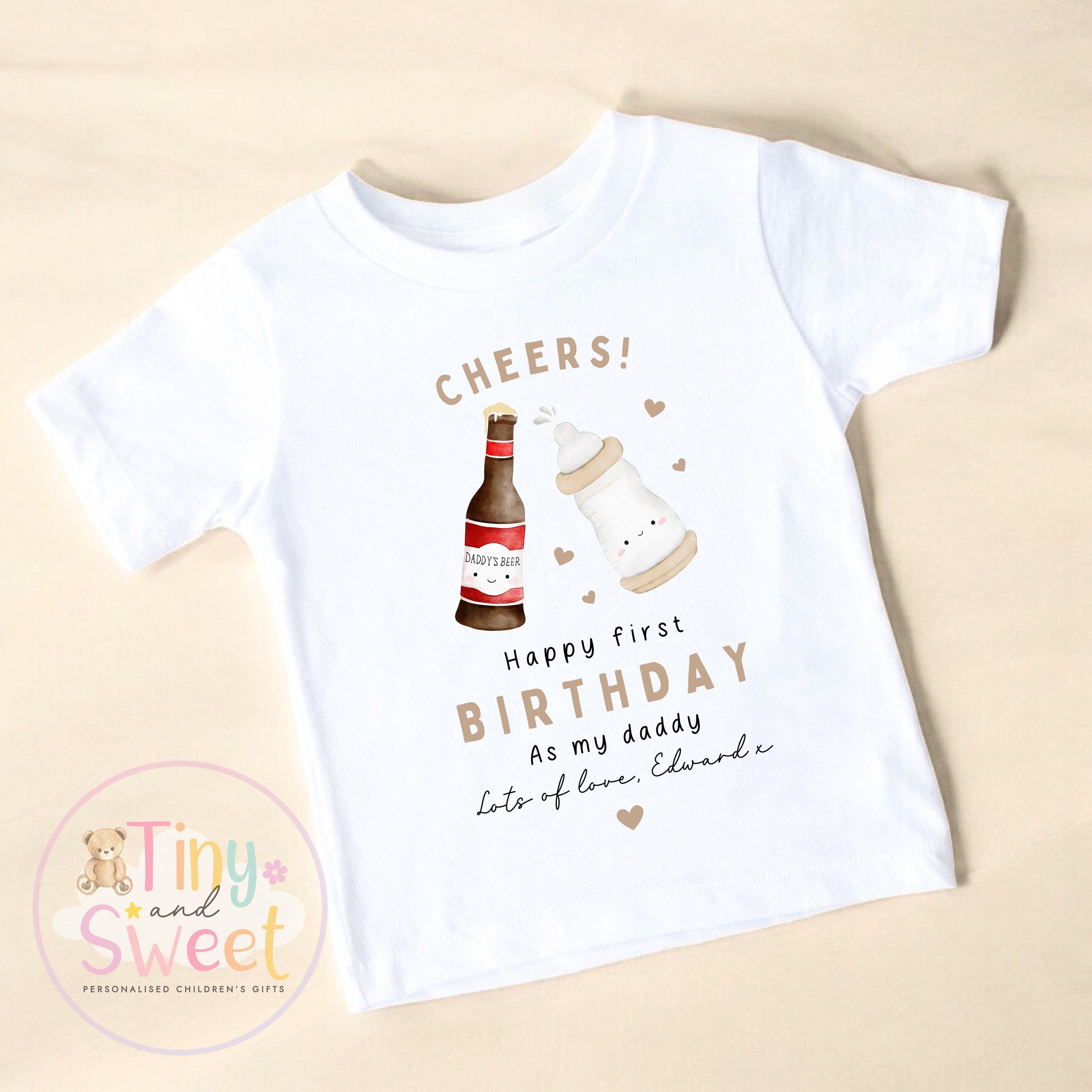 Happy Birthday Daddy, 1st Birthday as My Daddy, Cheers, New Dad Gift, Dad Birthday, Daddy Birthday, Sleepsuit Babygrow Bodysuit Dad Birthday