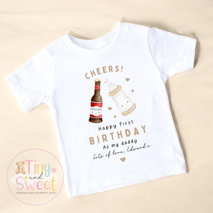 Happy Birthday Daddy, 1st Birthday as My Daddy, Cheers, New Dad Gift, Dad Birthday, Daddy Birthday, Sleepsuit Babygrow Bodysuit Dad Birthday
