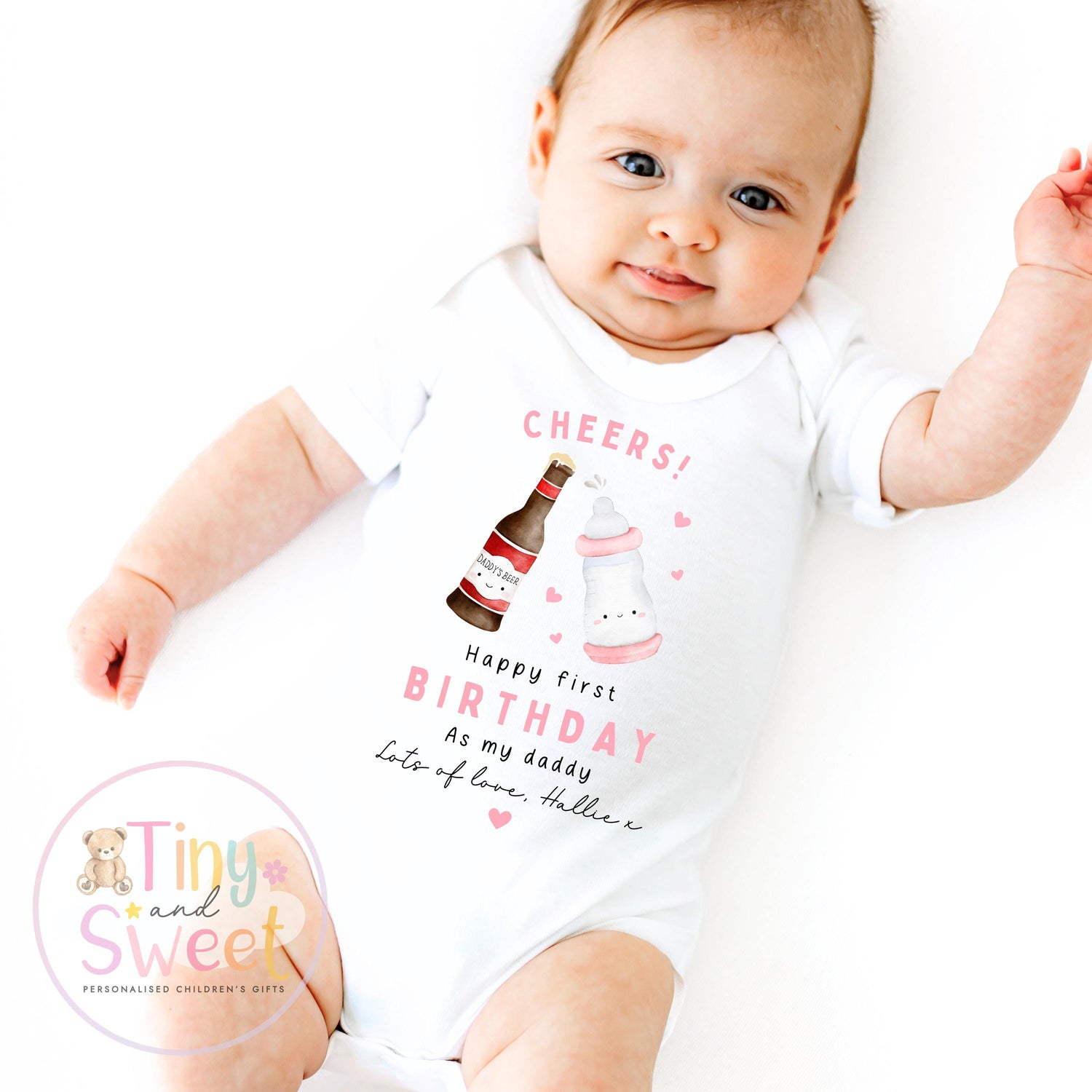 Happy Birthday Daddy, 1st Birthday as My Daddy, Cheers, New Dad Gift, Dad Birthday, Daddy Birthday, Sleepsuit Babygrow Bodysuit Dad Birthday