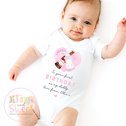 Happy Birthday Daddy, 1st Birthday as My Daddy, Cheers, New Dad Gift, Dad Birthday, Daddy Birthday, Sleepsuit Babygrow Bodysuit Dad Birthday