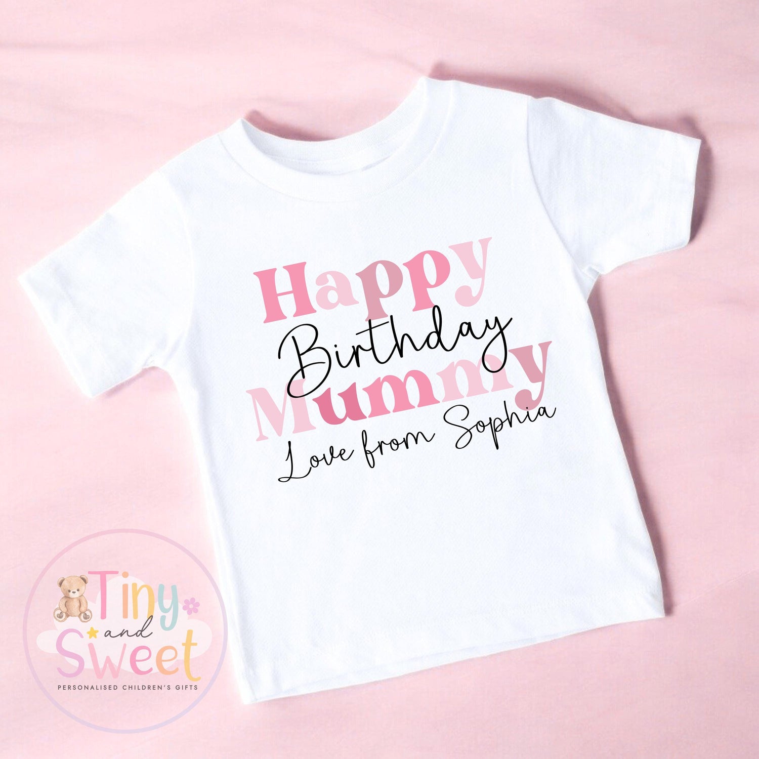 Pastel Happy Birthday Mummy Personalised T-Shirt