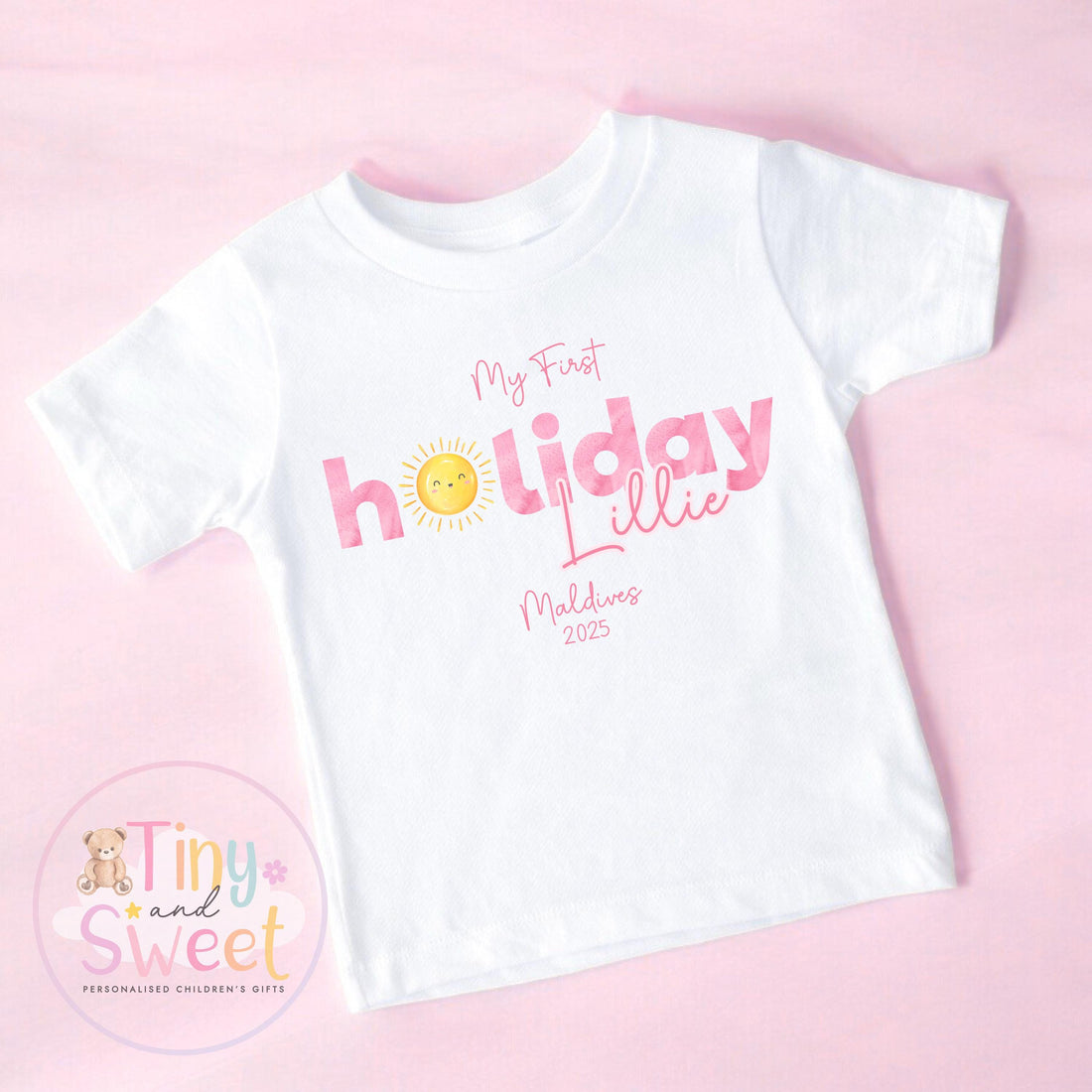 Personalised My First Holiday Toddler t shirt, First Holiday sleepsuit, First Holiday vest, Babies First Holiday, First Time Flyer