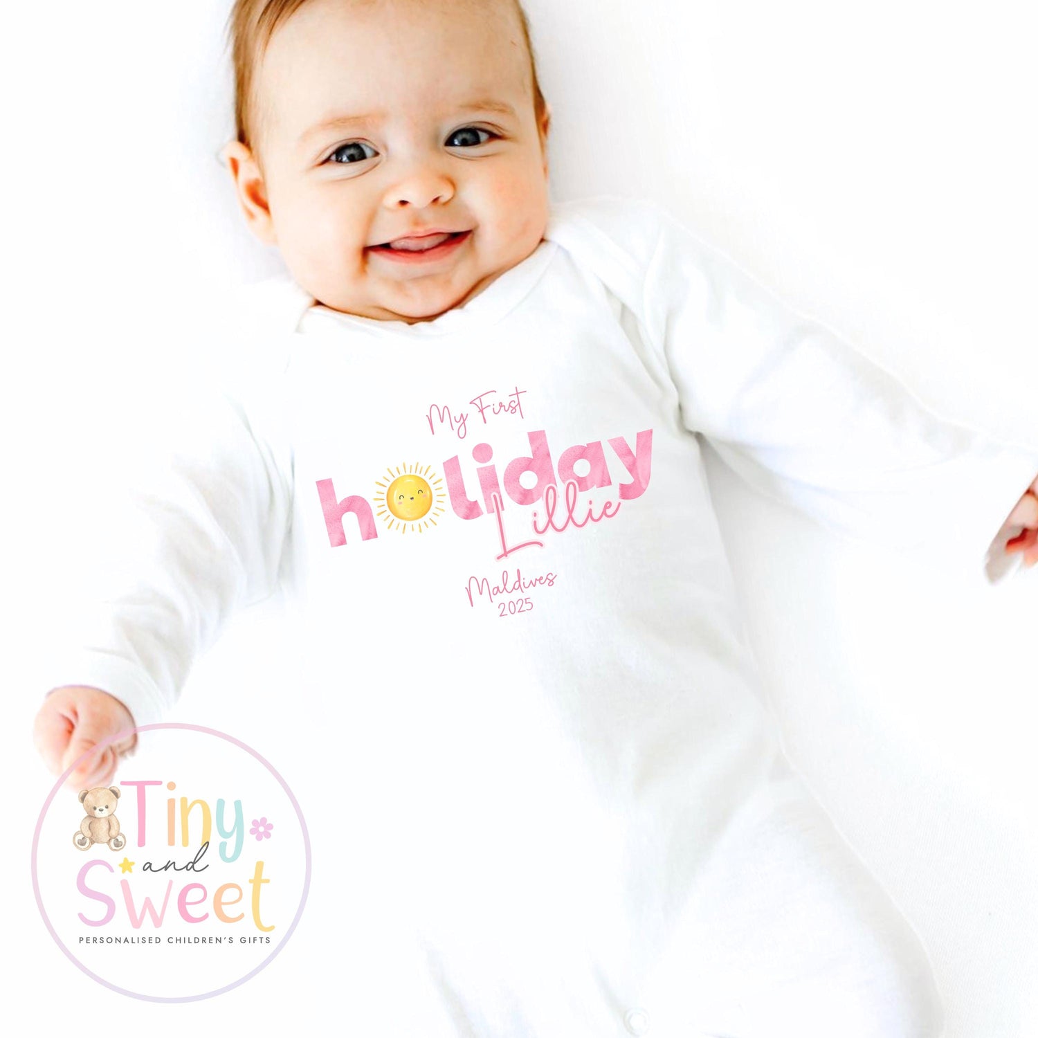 Personalised My First Holiday Toddler t shirt, First Holiday sleepsuit, First Holiday vest, Babies First Holiday, First Time Flyer