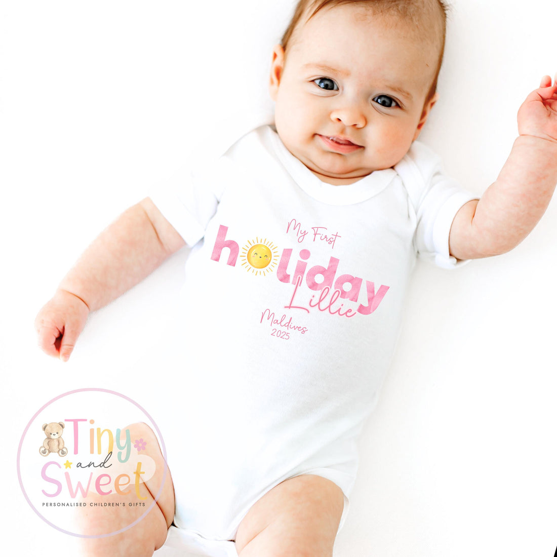 Personalised My First Holiday Toddler t shirt, First Holiday sleepsuit, First Holiday vest, Babies First Holiday, First Time Flyer