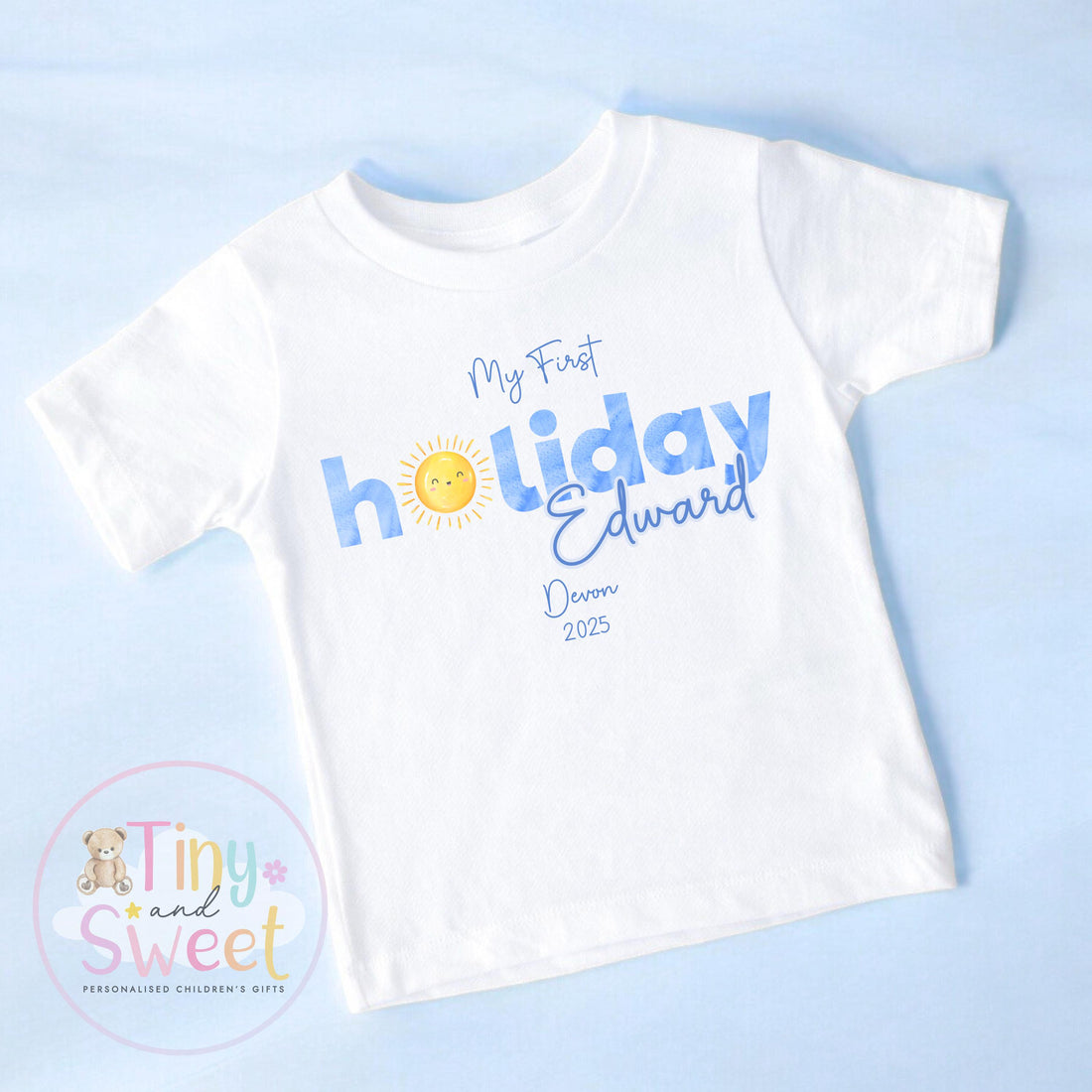 Personalised My First Holiday Toddler t shirt, First Holiday sleepsuit, First Holiday vest, Babies First Holiday, First Time Flyer