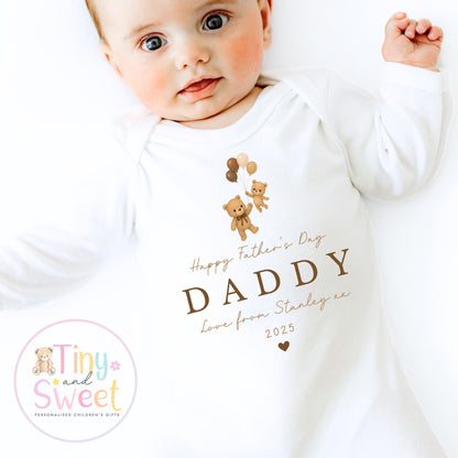 Fathers Day Sleepsuit, 1st Fathers Day As My Daddy, New Dad Gift, Fathers Day, 1st Fathers Day Babygrow, Sleepsuit Babygrow Bodysuit, Dad