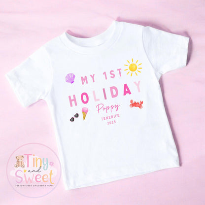 Personalised My First Holiday Toddler T Shirt