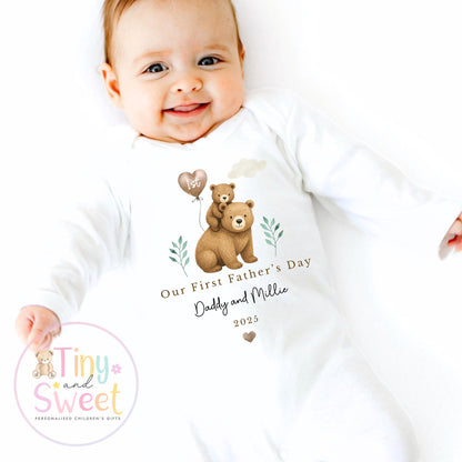 Fathers Day Sleepsuit, 1st Fathers Day As My Daddy, New Dad Gift, Fathers Day, 1st Fathers Day Babygrow, Sleepsuit Babygrow Bodysuit, Dad