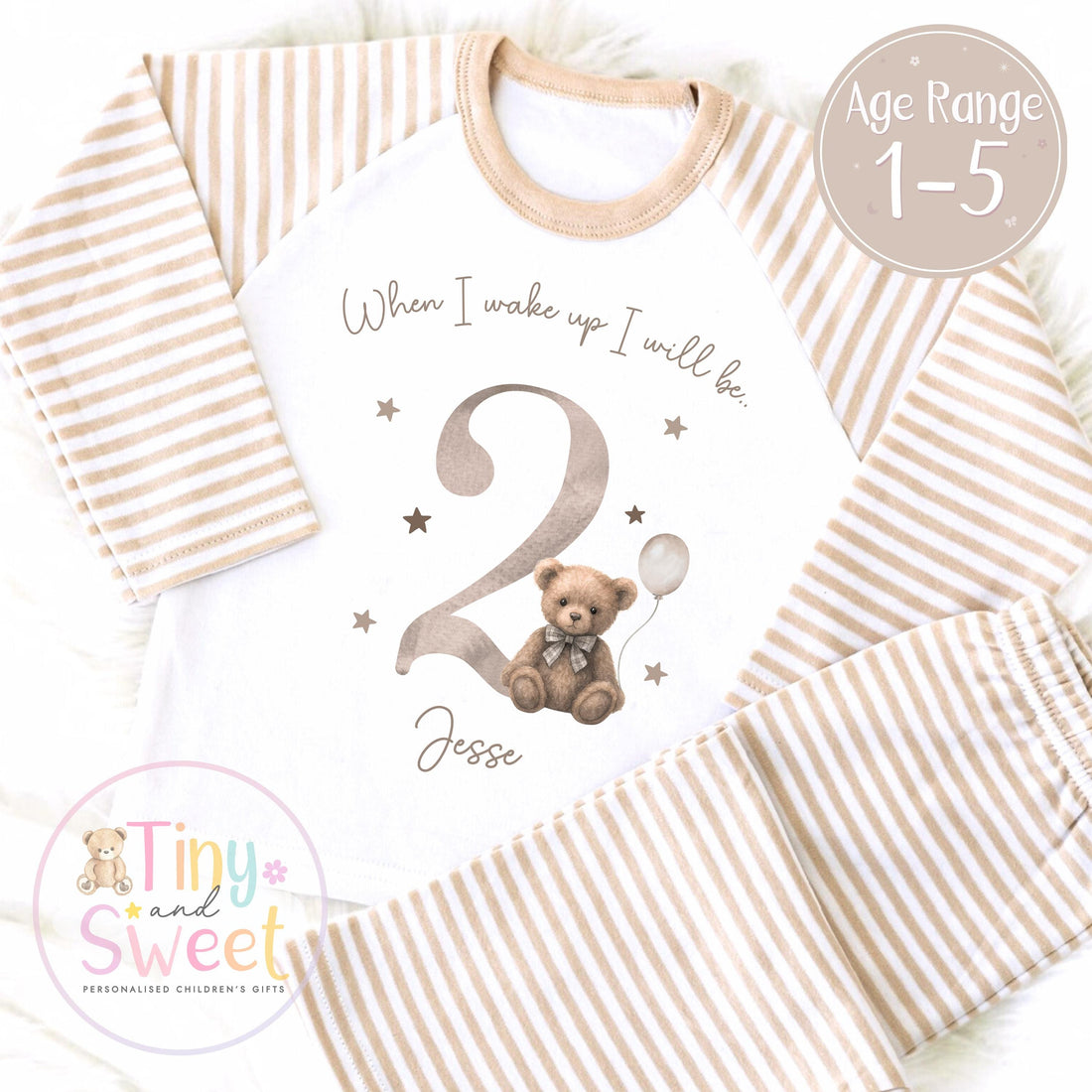 Personalised Toddler Baby Pyjamas, When i wake up i&