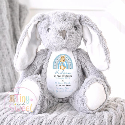 Personalised Christening Bunny, Christening Gift, Christening Keepsake, Personalised Christening Gifts, Baptism Gift, New Baby Gift