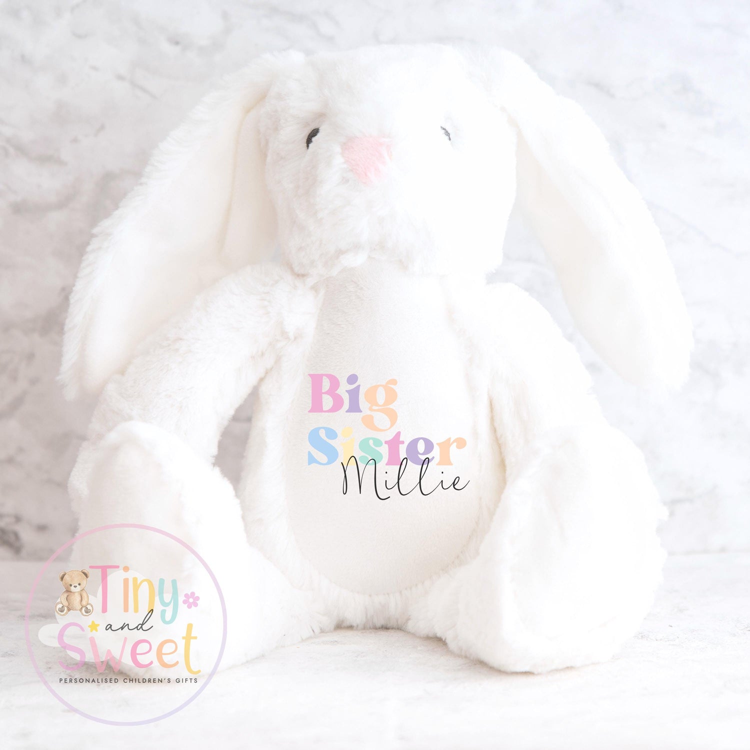 Personalised Big Sister Gift, Big Sister Announcement, New Baby Soft Toy, New baby gift, Newborn Gift, Baby Keepsake, Baby shower gift
