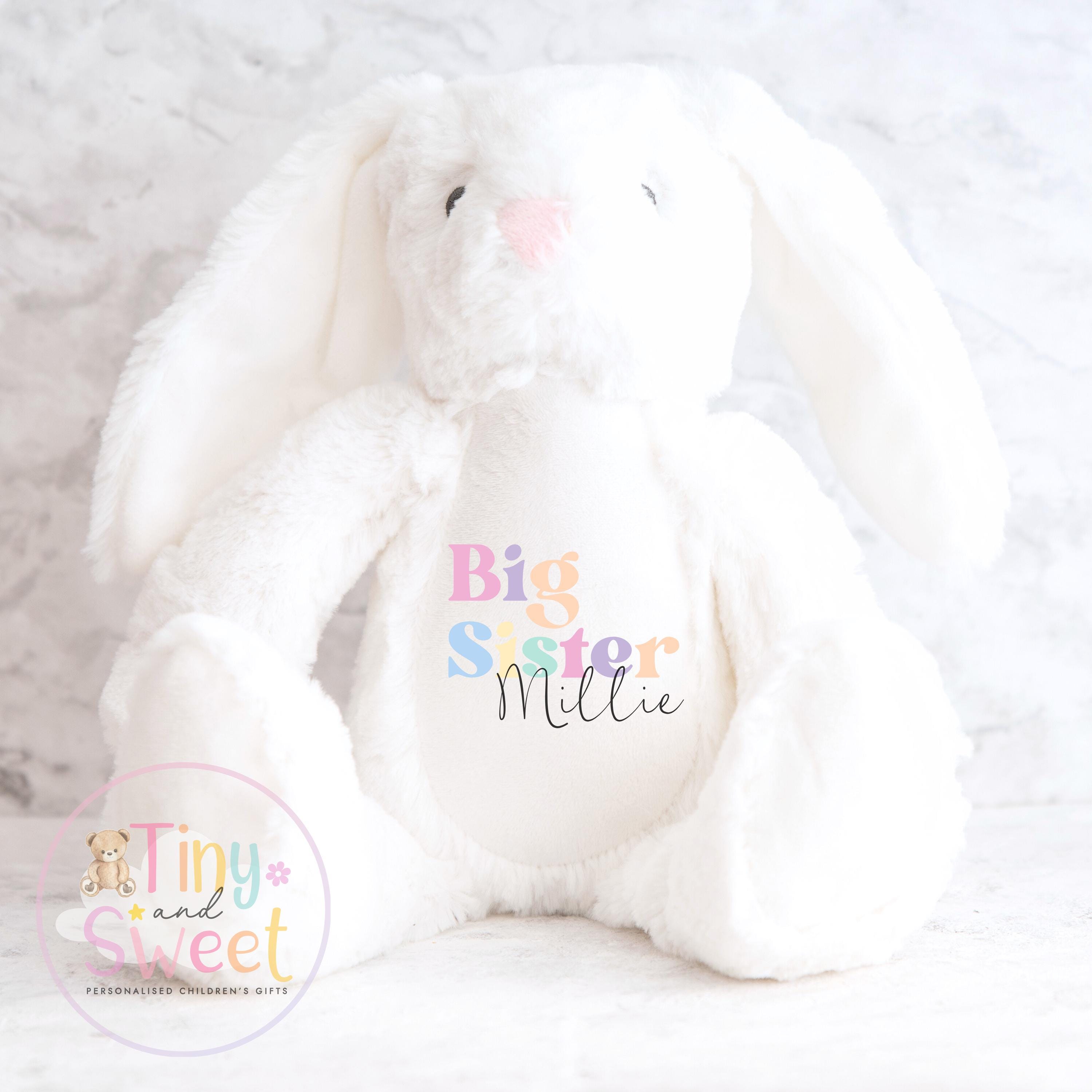 Personalised Big Sister Gift, Big Sister Announcement, New Baby Soft Toy, New baby gift, Newborn Gift, Baby Keepsake, Baby shower gift