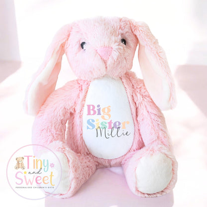 Personalised Big Sister Gift, Big Sister Announcement, New Baby Soft Toy, New baby gift, Newborn Gift, Baby Keepsake, Baby shower gift