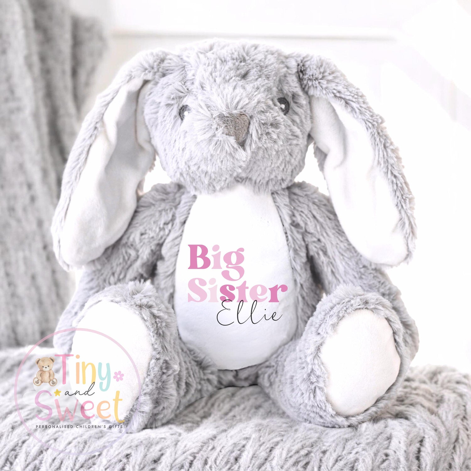 Personalised Big Sister Gift, Big Sister Announcement, New Baby Soft Toy, New baby gift, Newborn Gift, Baby Keepsake, Baby shower gift