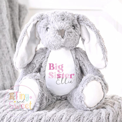 Personalised Big Sister Gift, Big Sister Announcement, New Baby Soft Toy, New baby gift, Newborn Gift, Baby Keepsake, Baby shower gift