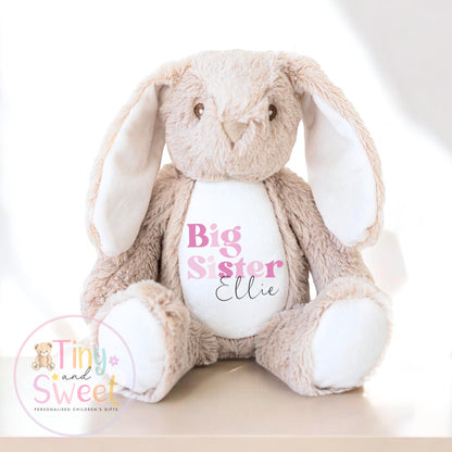 Personalised Big Sister Gift, Big Sister Announcement, New Baby Soft Toy, New baby gift, Newborn Gift, Baby Keepsake, Baby shower gift