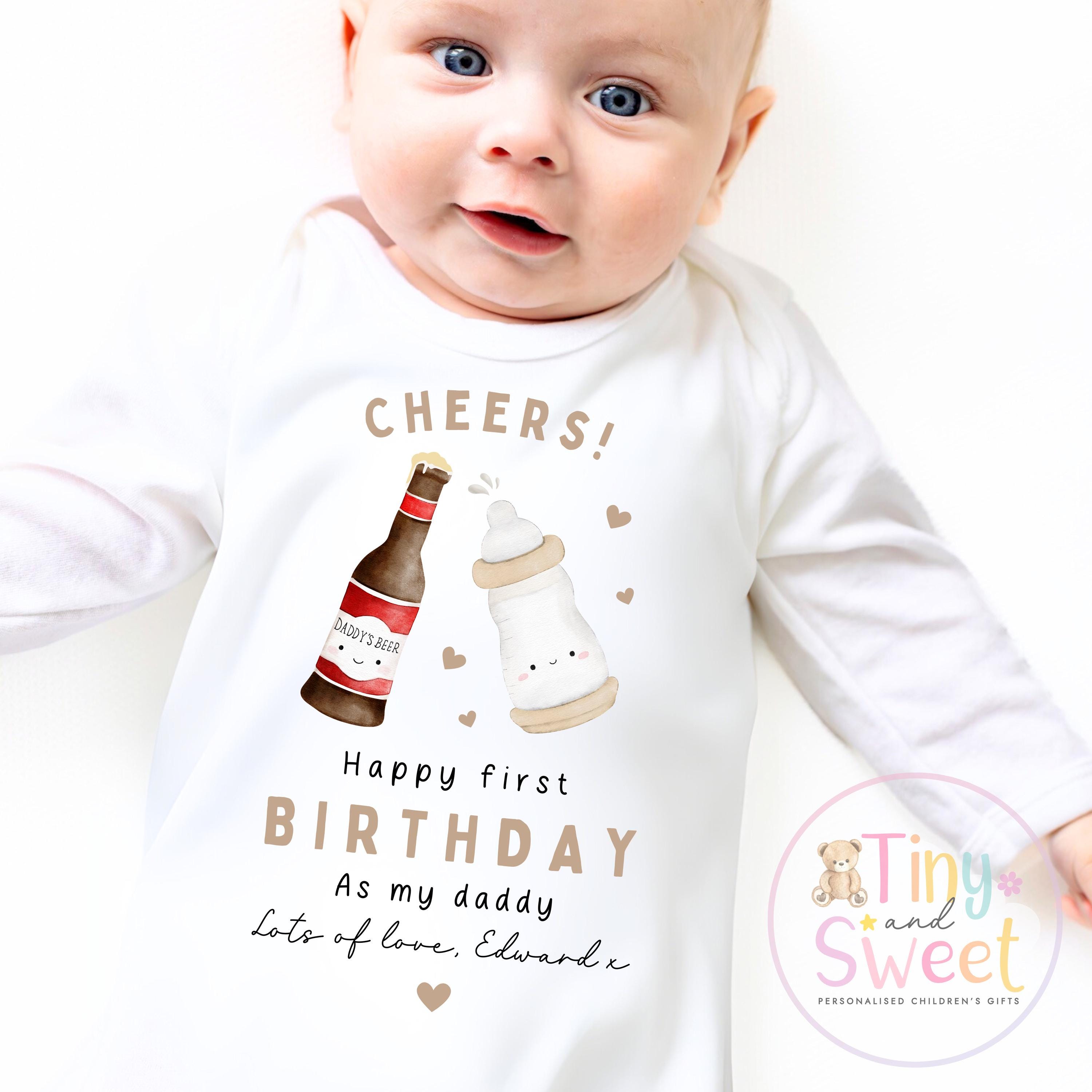 Happy Birthday Daddy, 1st Birthday as My Daddy, Cheers, New Dad Gift, Dad Birthday, Daddy Birthday, Sleepsuit Babygrow Bodysuit Dad Birthday