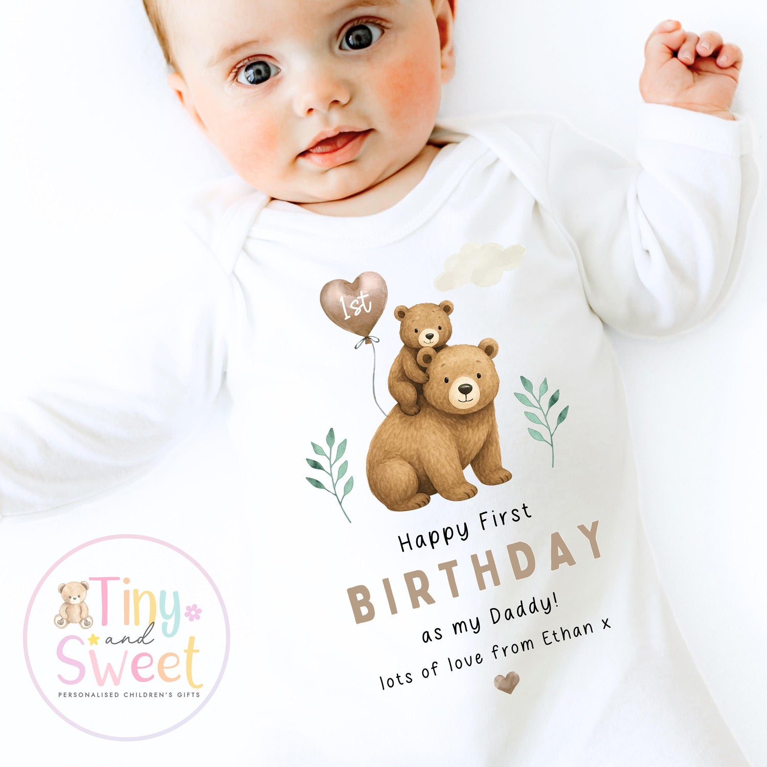 Happy Birthday Daddy, 1st Birthday as My Daddy, Cheers, New Dad Gift, Dad Birthday, Daddy Birthday, Sleepsuit Babygrow Bodysuit Dad Birthday