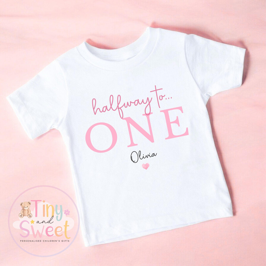 Half way to one t shirt, half birthday sleepsuits, Half Way To One Bodysuit, half birthday t shirt, 6 month birthday, half birthday