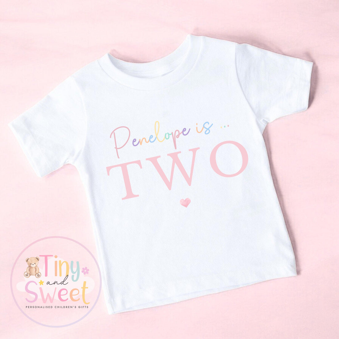 Personalised Pastel Rainbow Birthday T-shirt, 1st Birthday T Shirt, 2nd Birthday T Shirt, 3rd Birthday, Pastel Rainbow Birthday