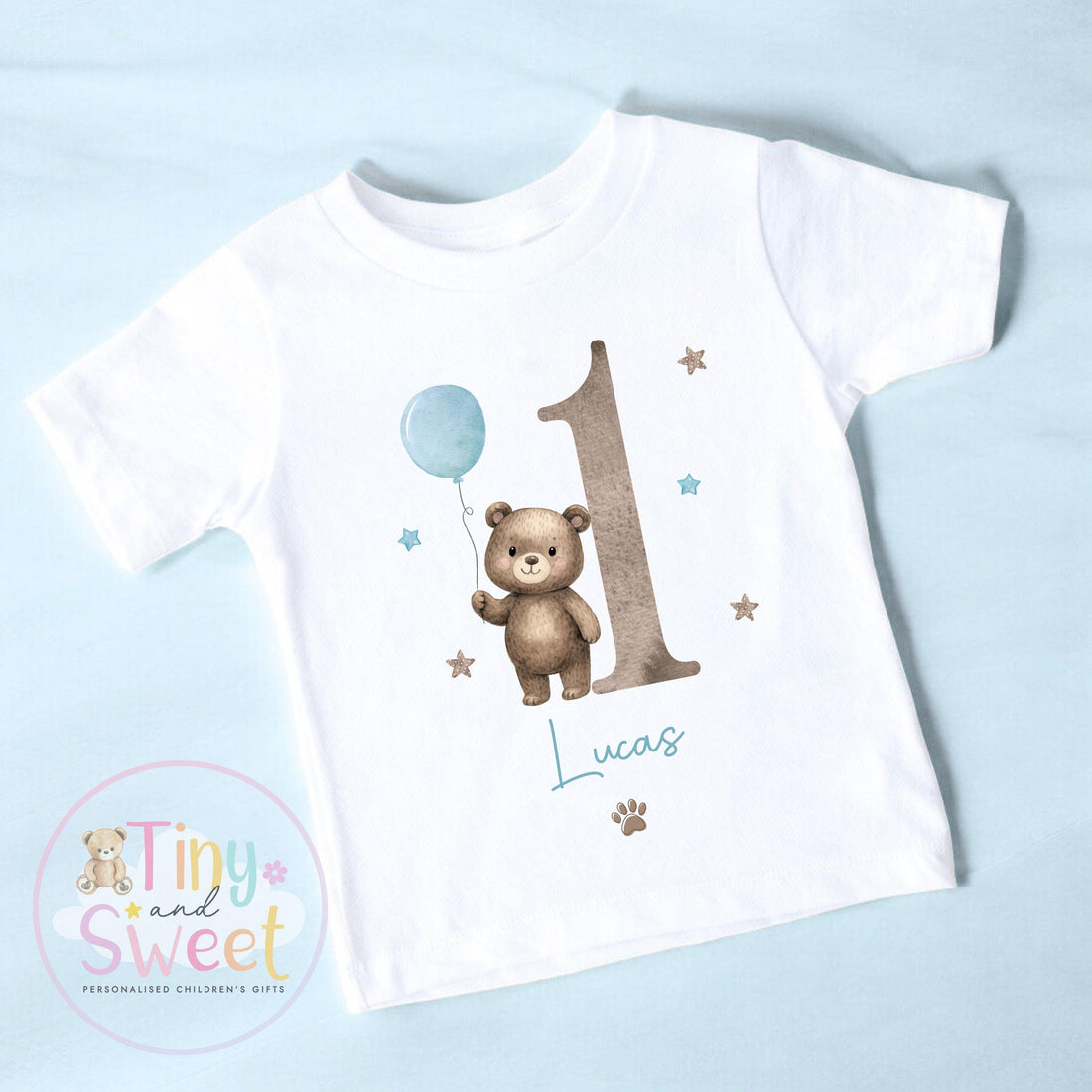 Personalised Teddy Bear Birthday T-shirt, 1st Birthday T Shirt, Teddy Bear 1st Birthday T Shirt, 2nd Birthday, 3rd Birthday