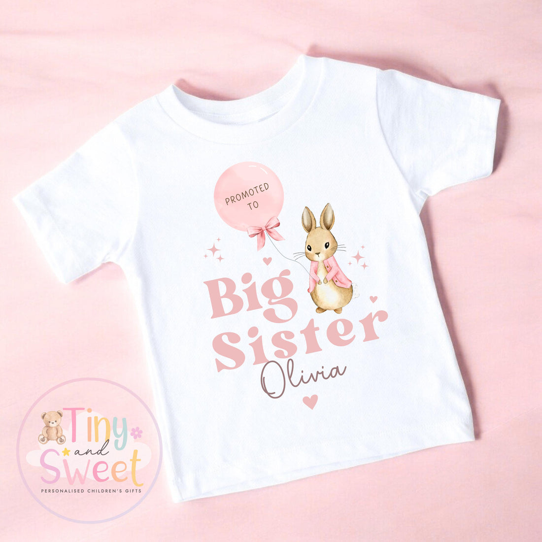 Personalised Big Sister T-Shirt | New Sibling Announcement Shirt | Custom Name Kids Top | Pregnancy Reveal Outfit | Baby Announcement Gift